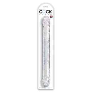King Cock Clear - Dildo dwustronne Double Trouble 46cm przezroczyste
