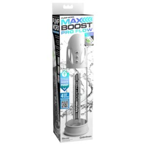 Pump Worx - Elektryczna pompka do penisa Max Boost PRO Flow, biała, 4 tryby ssania
