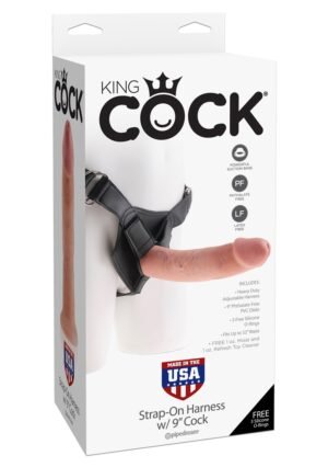King Cock - Uprząż z dildem strap-on realistyczny 23 cm cieliste