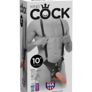 King Cock - Uprząż z szelkami i puste dildo 25,4 cm cieliste