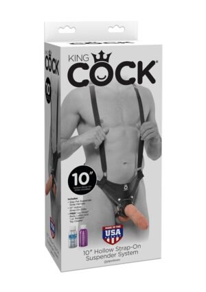 King Cock - Uprząż z szelkami i puste dildo 25,4 cm cieliste