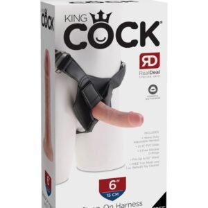 King Cock - Uprząż z dildem strap-on realistyczny  15cm cieliste