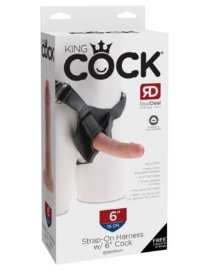 King Cock - Uprząż z dildem strap-on realistyczny  15cm cieliste