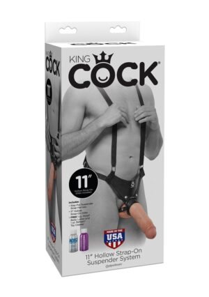 King Cock - Uprząż z szelkami i puste dildo 28 cm cieliste