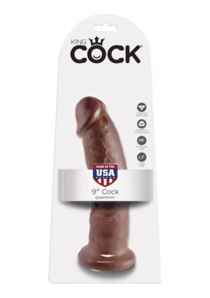 King Cock - Dildo z przyssawką realistyczne 23 cm brązowe