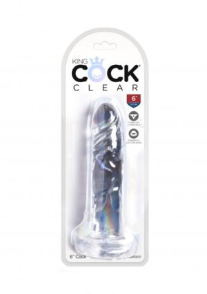 King Cock Clear - Dildo z przyssawką 15cm przezroczyste