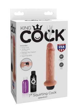King Cock - Dildo z wytryskiem realistyczne 18 cm cieliste