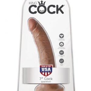 King Cock - Dildo realistyczne z przyssawką 18 cm brązowe