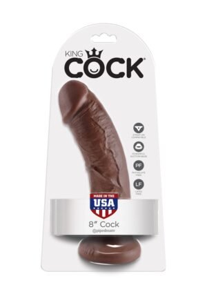 King Cock - Dildo z przyssawką realistyczne 20 cm brązowe