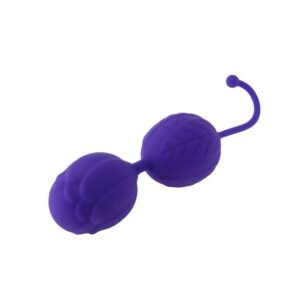 Kulki gejszy biofeedback Flower Power fiołkowe, silikonowe, średnica 3,5cm
