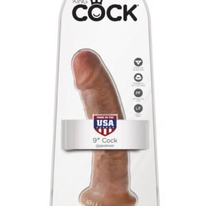 King Cock - Dildo realistyczne z przyssawką 23 cm brązowe