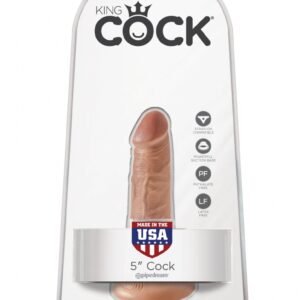 King Cock - Dildo z przyssawką realistyczne 13 cm brązowe, mały rozmiar