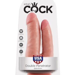 King Cock - Dildo podwójne Double Penetrator 15cm cieliste