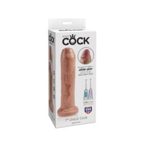 King Cock - Dildo z ruchomym napletkiem 18 cm brązowe