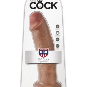 King Cock - Dildo realistyczne z przyssawką 25 cm brązowe