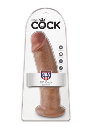 King Cock - Dildo realistyczne z przyssawką 25 cm brązowe