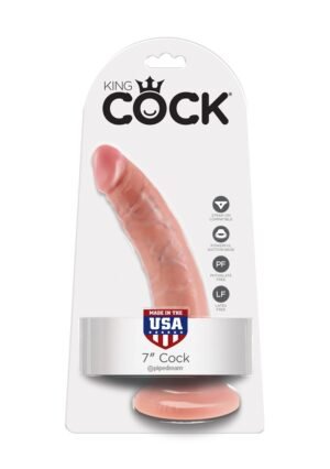 King Cock - Dildo z przyssawką realistyczne 18 cm cieliste