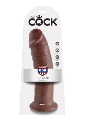 King Cock - Dildo z przyssawką grube 25,4 cm brązowe