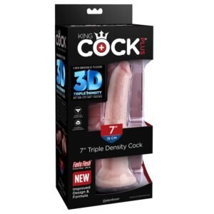 King Cock Plus - Dildo trójwarstwowe z przyssawką 18cm cieliste
