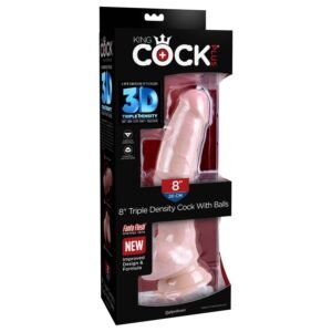 King Cock Plus - Dildo trójwarstwowe z jądrami i przyssawką 20cm, duże