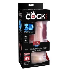 King Cock Plus - Dildo trójwarstwowe z jądrami i przyssawką 17cm